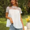 Shein Solid Mock Neck Yoke Blouse