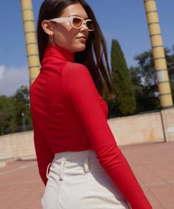 Alternative view of SHEIN High Neck Solid Form Fitted Tee