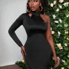 SHEIN SXY Asymmetrical Neck Bodycon Dress