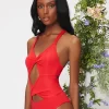 SHEIN Twist Front Solid Bodysuit