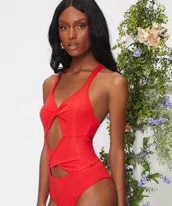 SHEIN Twist Front Solid Bodysuit