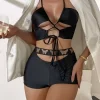 SHEIN Cut-out Lace Up Bikini Swimsuit