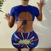 SHEIN Letter Graphic Cut-out Back Bikini Swimsuit