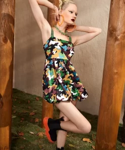 Alternative view of SHEIN Camo Print Bubble Hem Cami Dress