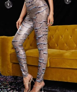 SHEIN Snakeskin Print Leggings