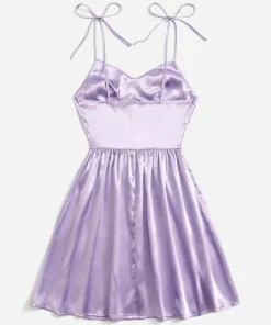 Alternative view of SHEIN Tie Shoulder Ruched Bust Cami Dress