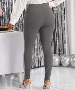 Alternative view of SHEIN Lady Two Tone Ruched Wide Waistband Leggings