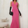 SHEIN Tall Solid Mermaid Hem Maxi Dress Without Gloves
