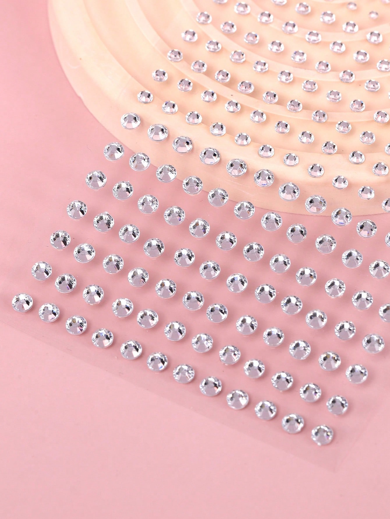 SHEIN 2pcs/set 3d Simulation Silver-color Small Beads Rhinestone Sticker For Face Diy Music Festival, Y2k Makeup Party, Carnival Decoration - Image 4