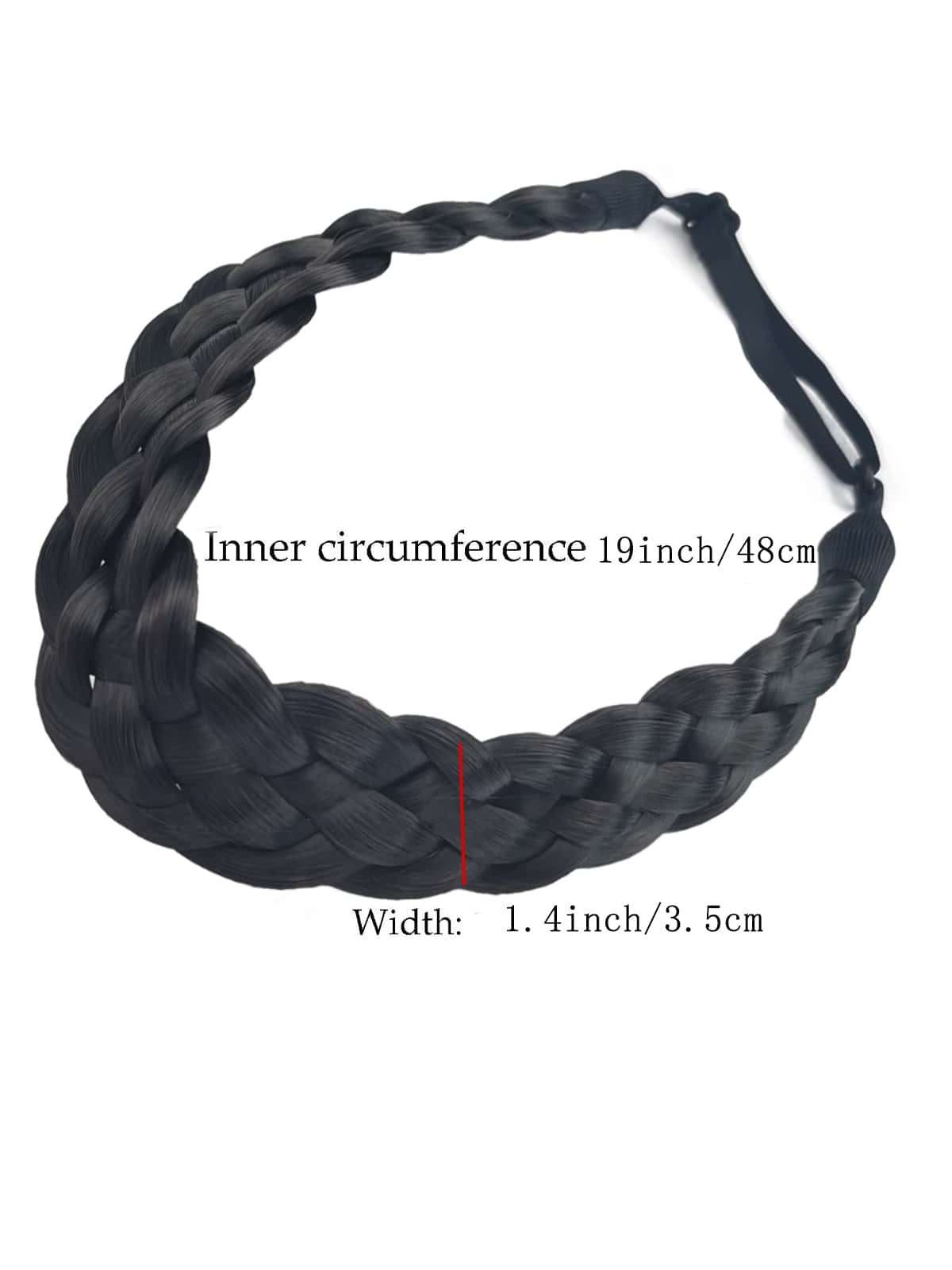 SHEIN Braid Wig Twist Headband Synthetic Braids Twist Elastic Headband With Adjustable Belt Braided Headband Hairpiece Hair Accessories For Women Girls - Image 2