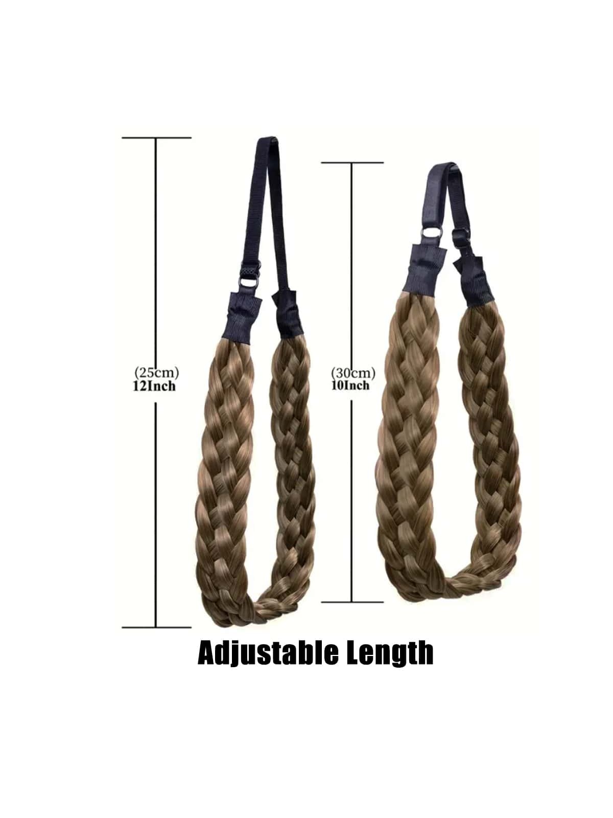 SHEIN Braid Wig Twist Headband Synthetic Braids Twist Elastic Headband With Adjustable Belt Braided Headband Hairpiece Hair Accessories For Women Girls - Image 3