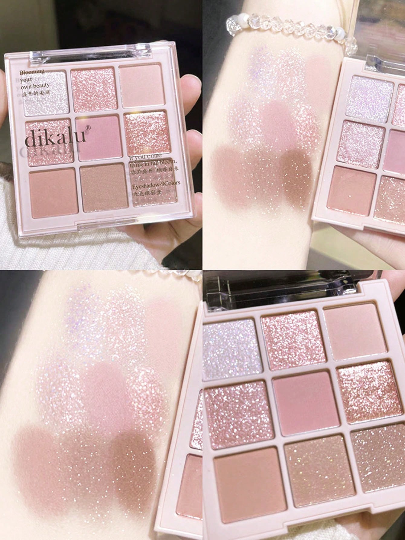 SHEGLAM Eye Makeup Palette, 9-Color Eyeshadow Palette Semi-Matte & Shimmery Finish Eyeshadow Tray Blushed Nudes