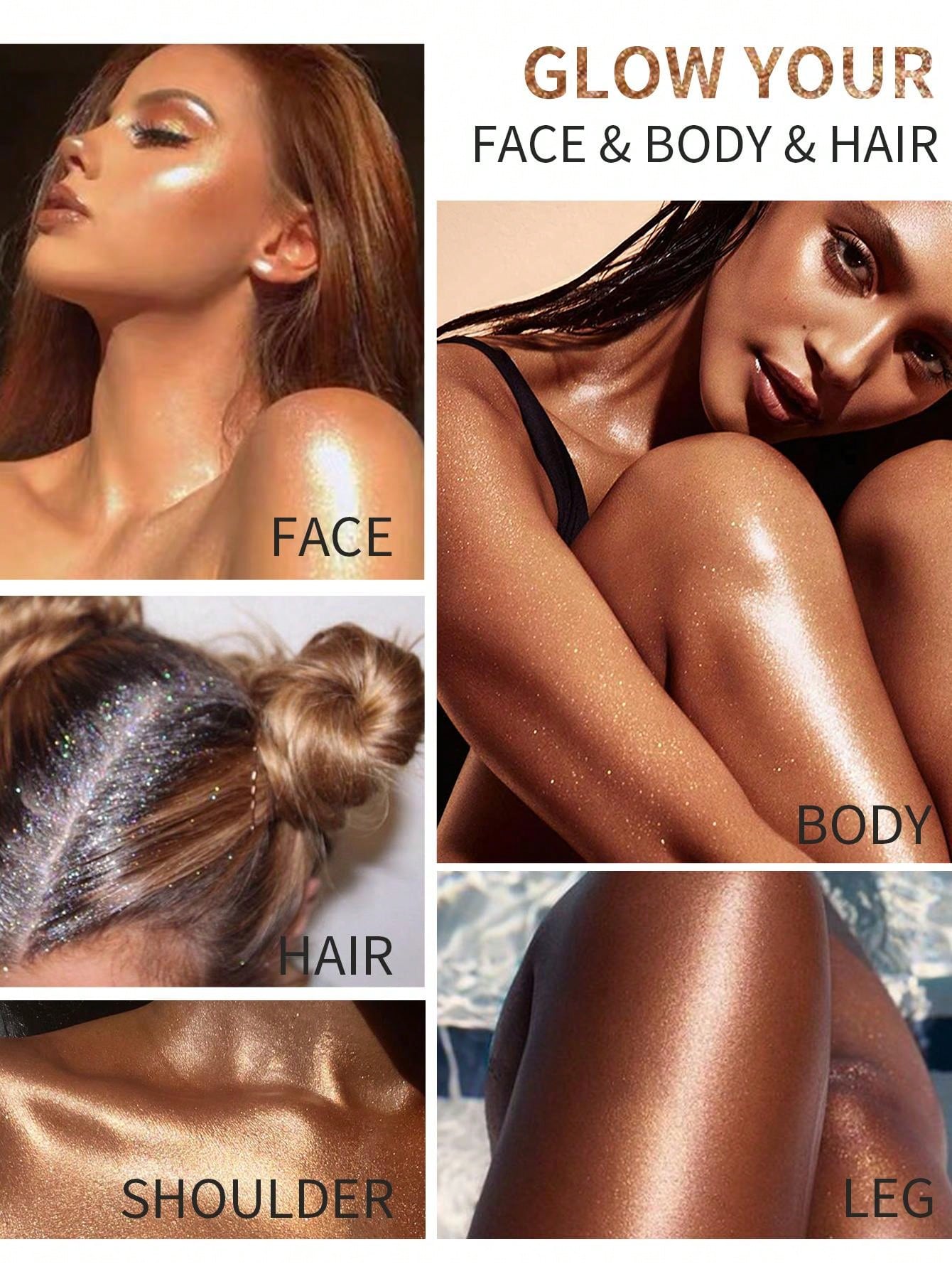 Highlight Palette Glitter Face Contour Brightening Makeup Illuminating Cosmetic, Pearl Highlighter For Full Body - Image 4