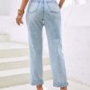 Shein High Waisted Ripped Cuffed Hem Jeans