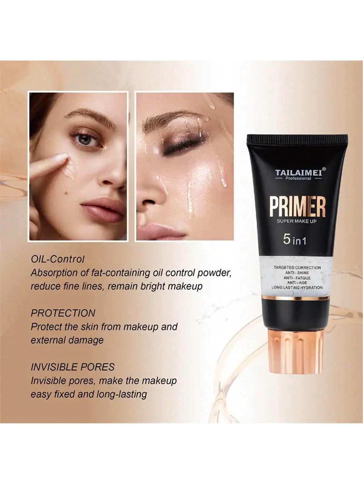 SHEIN Makeup Base Transparent Gel Primer For Long-lasting Effect - Image 2