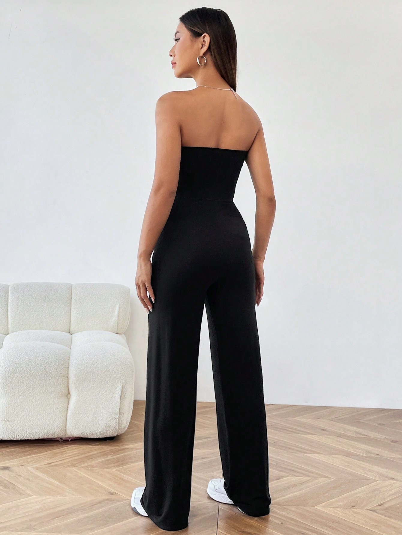 SHEIN EZwear Women'S Strapless Jumpsuit With Star Rhinestone Decoration - Image 2