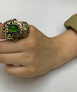 Alternative view of Hand shaped copper ring