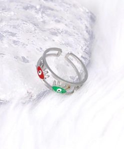 Alternative view of Eyes Ring stainless steel