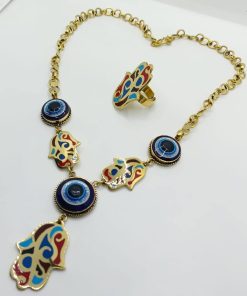 Copper Shaped eyes ( necklace&ring)