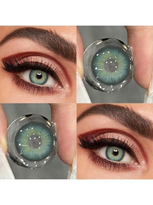 SHEIN 1 Pair Natural Black Color Soft Contact Lenses Eye Color Cosmetic Beauty Eye Lenses Makeup Yearly Disposable 14.2mm