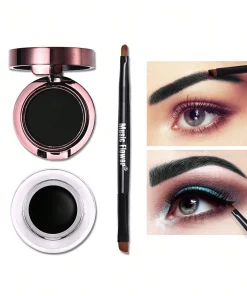 SHEIN 1pc 2 In 1 Long-lasting Waterproof Eyebrow Powder & Gel With Brush