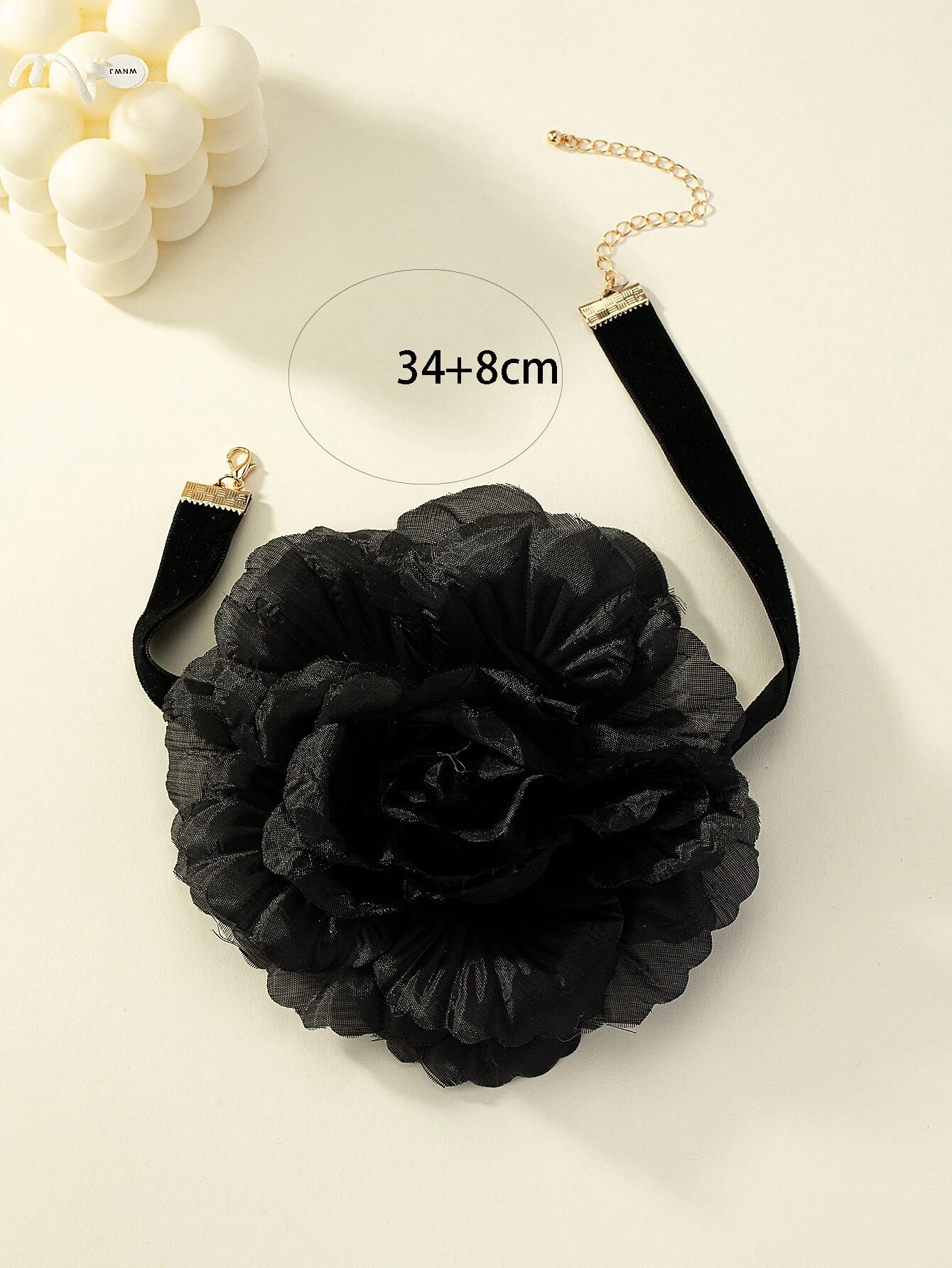 SHEIN 1pc Adjustable Fashionable Ladies' Neck Chain With Large Simulated Flower&floral Velvet Ribbon, Great For Festival Party & Valentine's Day Wearing - Image 2