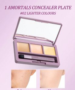 SHEIN Amortals Aurmel Grape Concealer Palette, 3 Colors Cover Blemishes, Dark Circles, Spots, Acne Scars And Contouring