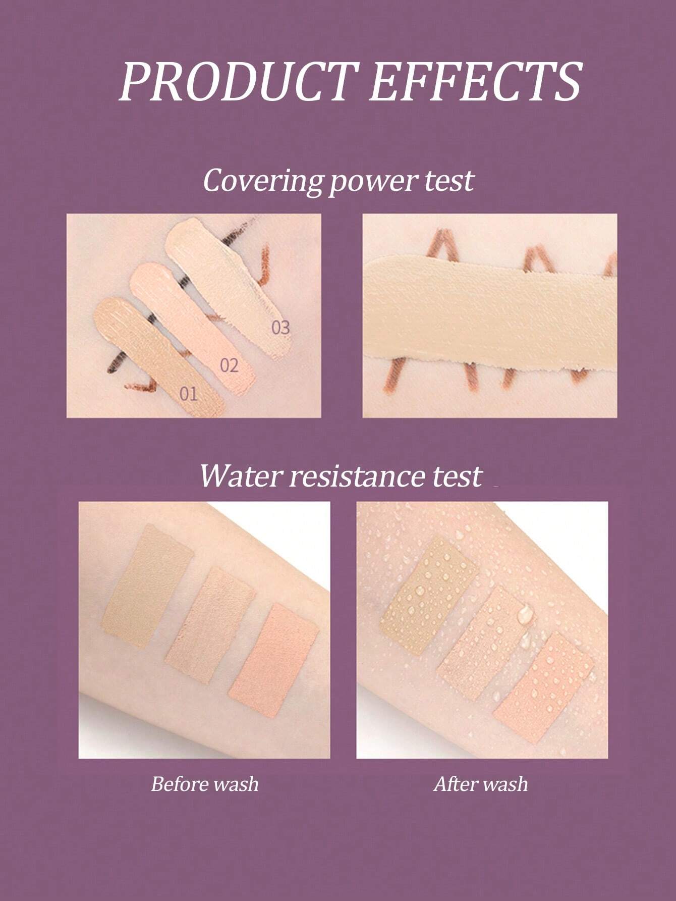 SHEIN Amortals Aurmel Grape Concealer Palette, 3 Colors Cover Blemishes, Dark Circles, Spots, Acne Scars And Contouring - Image 4