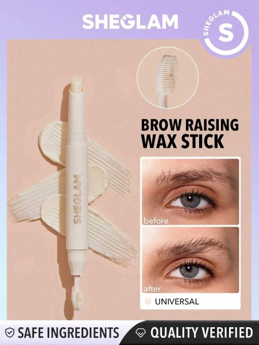 SHEGLAM Brow Raising Wax Stick - Universal  Dual-Ended Eyebrow Tint With Pro Brush Long Wear Shaping Filling Setting Eyebrow Makeup Black Friday Sale Eyebrow Lifting