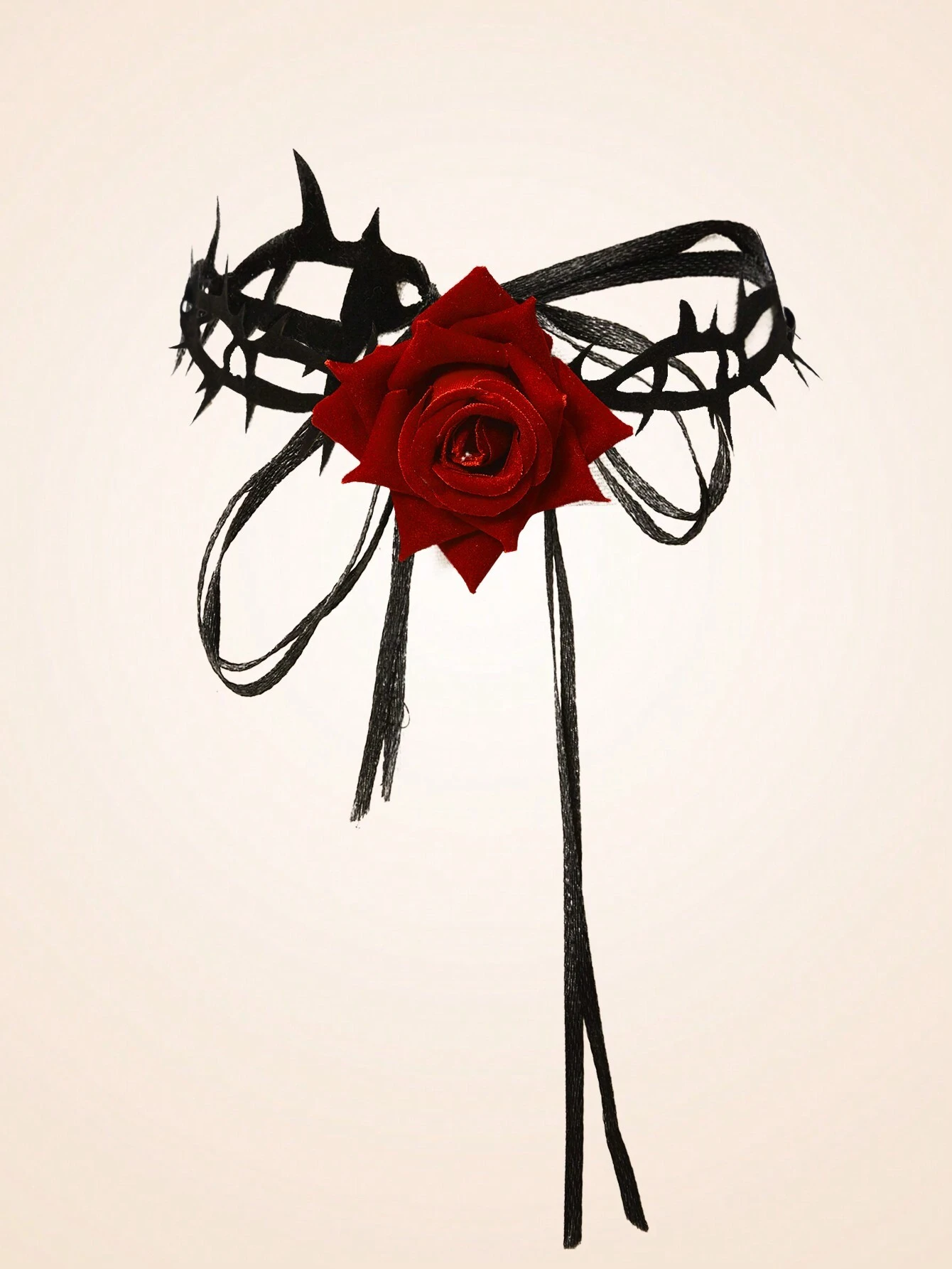 SHEIN MOD Gothic Style Rose Flower Ribbon Necklace - Image 5