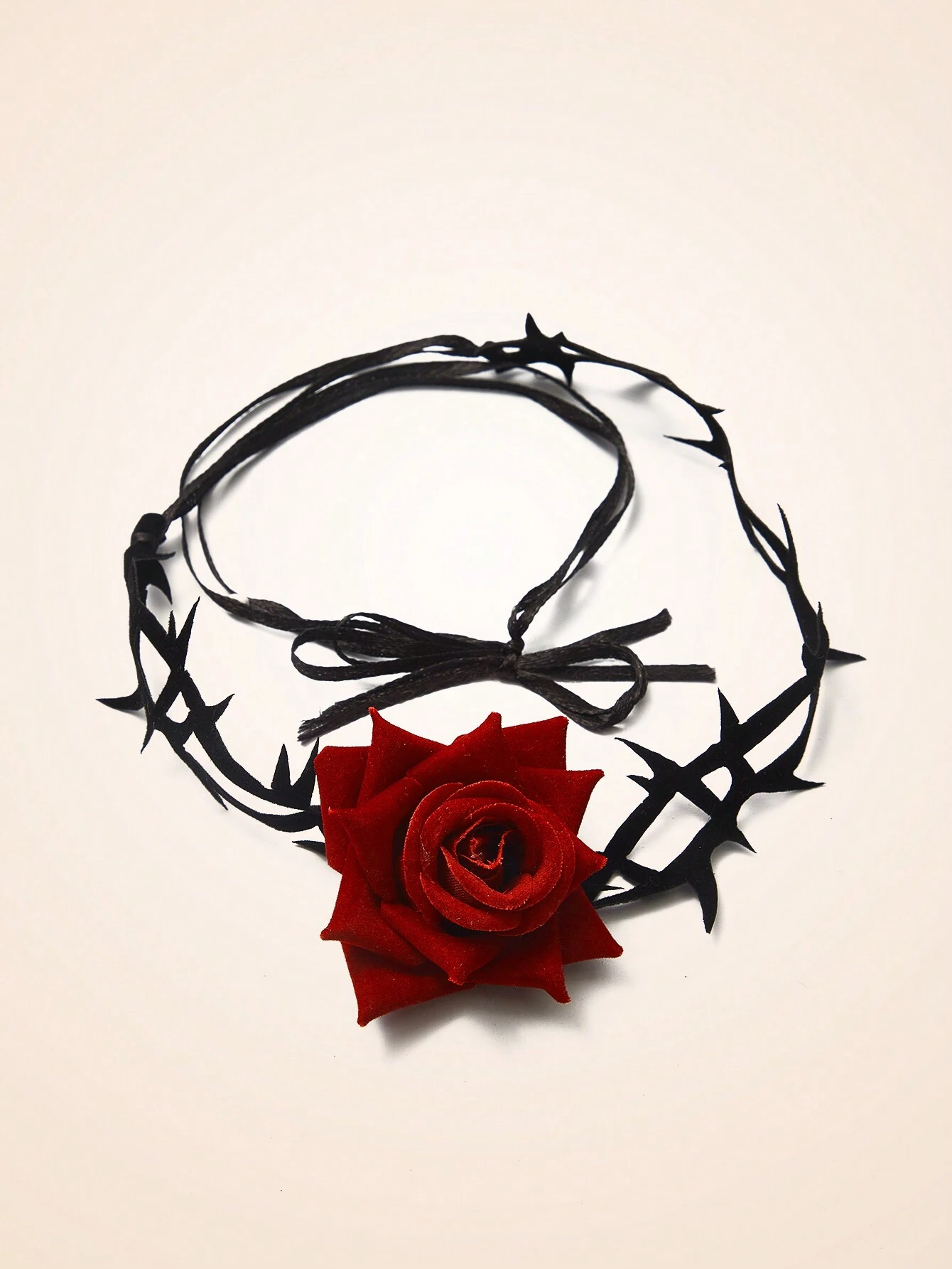 SHEIN MOD Gothic Style Rose Flower Ribbon Necklace - Image 3