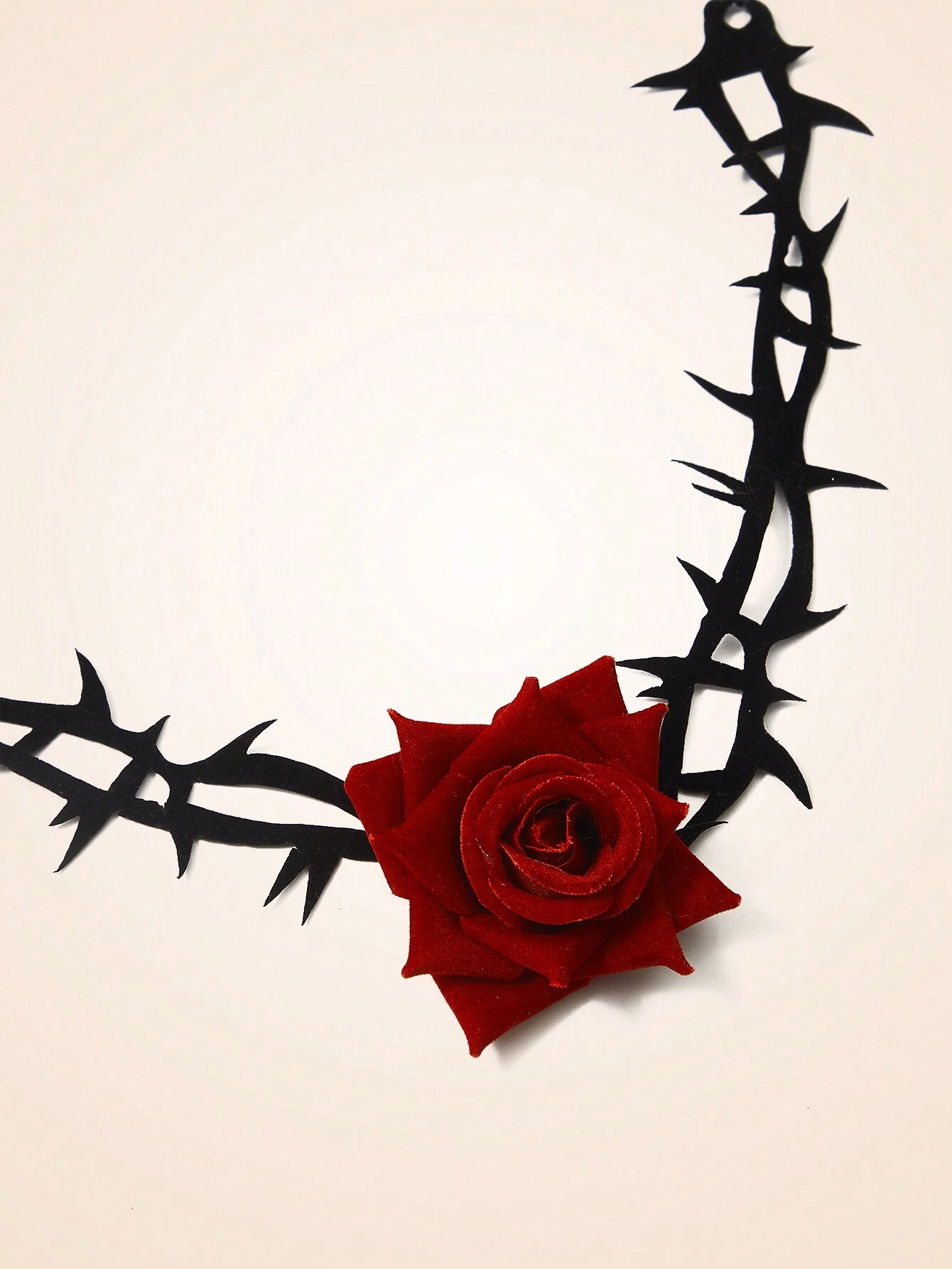 SHEIN MOD Gothic Style Rose Flower Ribbon Necklace - Image 2