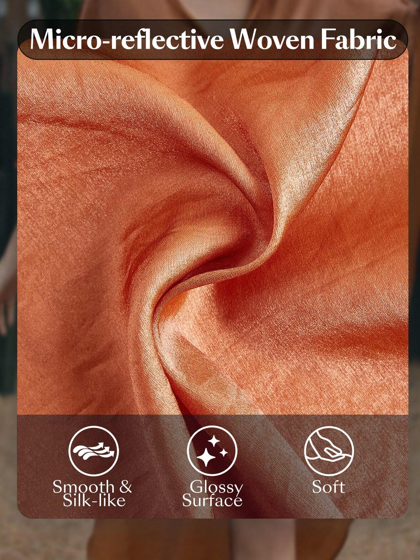 SHEIN Swim Chicsea Women'S Solid Color Batwing Sleeve Kimono Cardigan With Drawstring Waist Carnival - Image 6