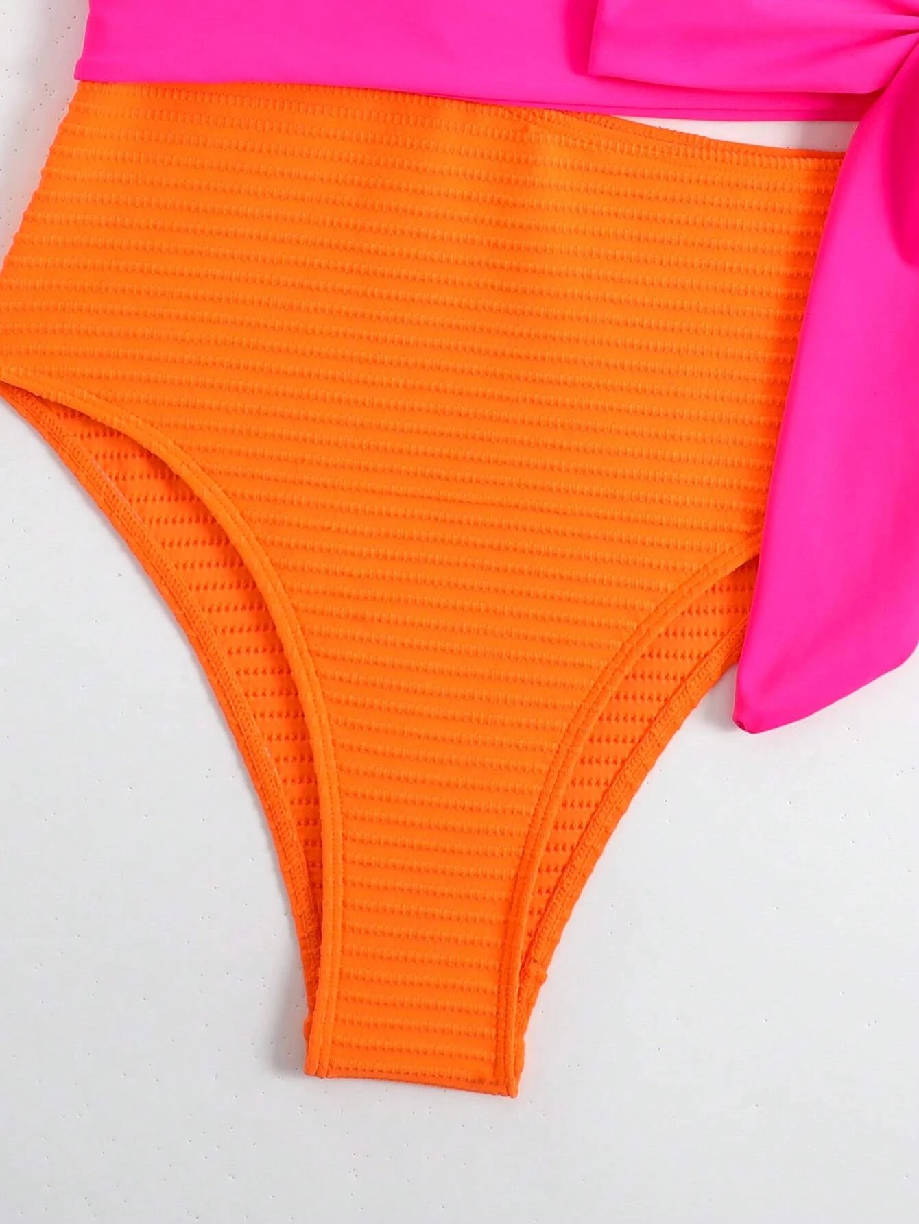 SHEIN Swim Summer Beach Color Block One Shoulder One Piece Swimsuit - Image 3