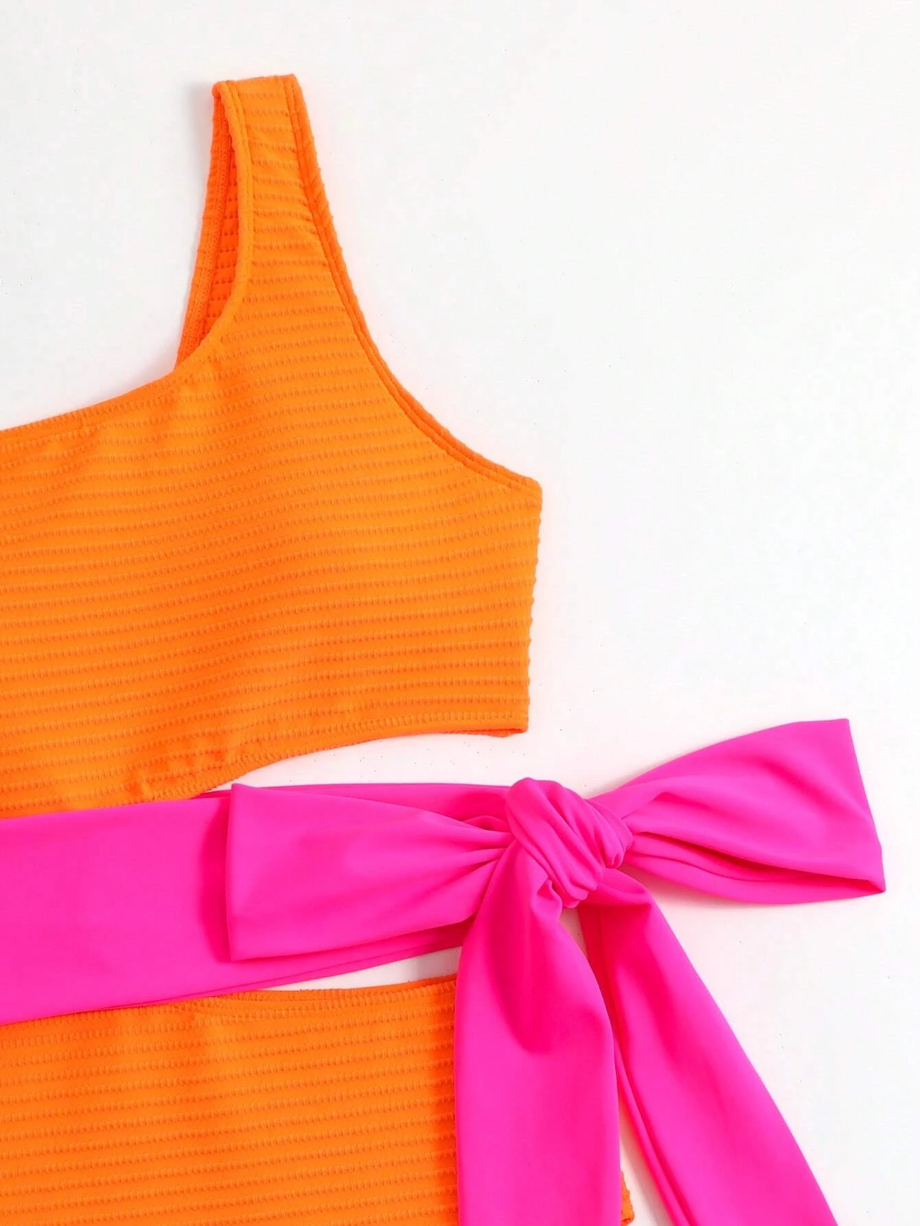 SHEIN Swim Summer Beach Color Block One Shoulder One Piece Swimsuit - Image 5