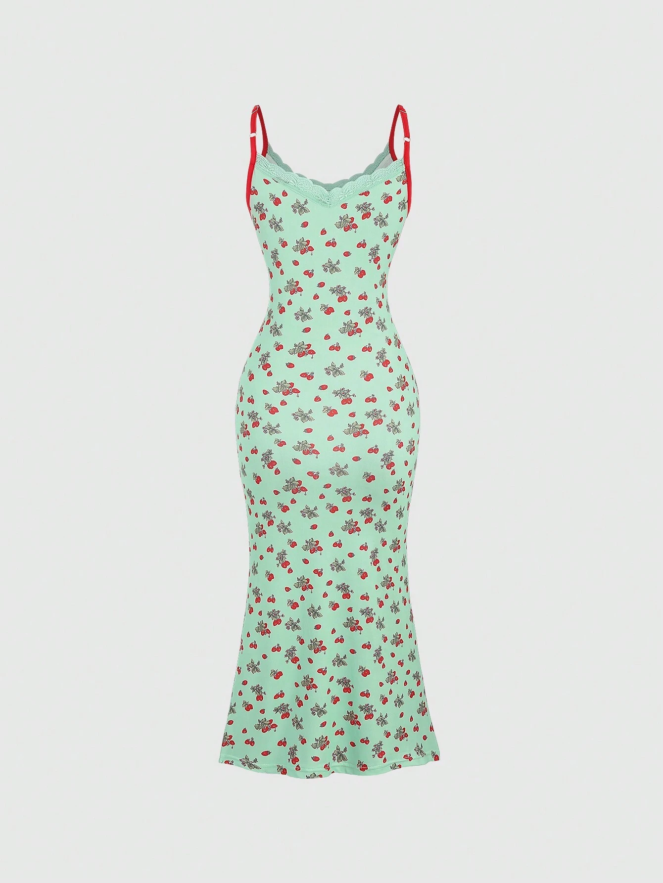 SHEIN MOD Floral Print Lace Splicing Strappy Sleeveless Dress For Summer - Image 2