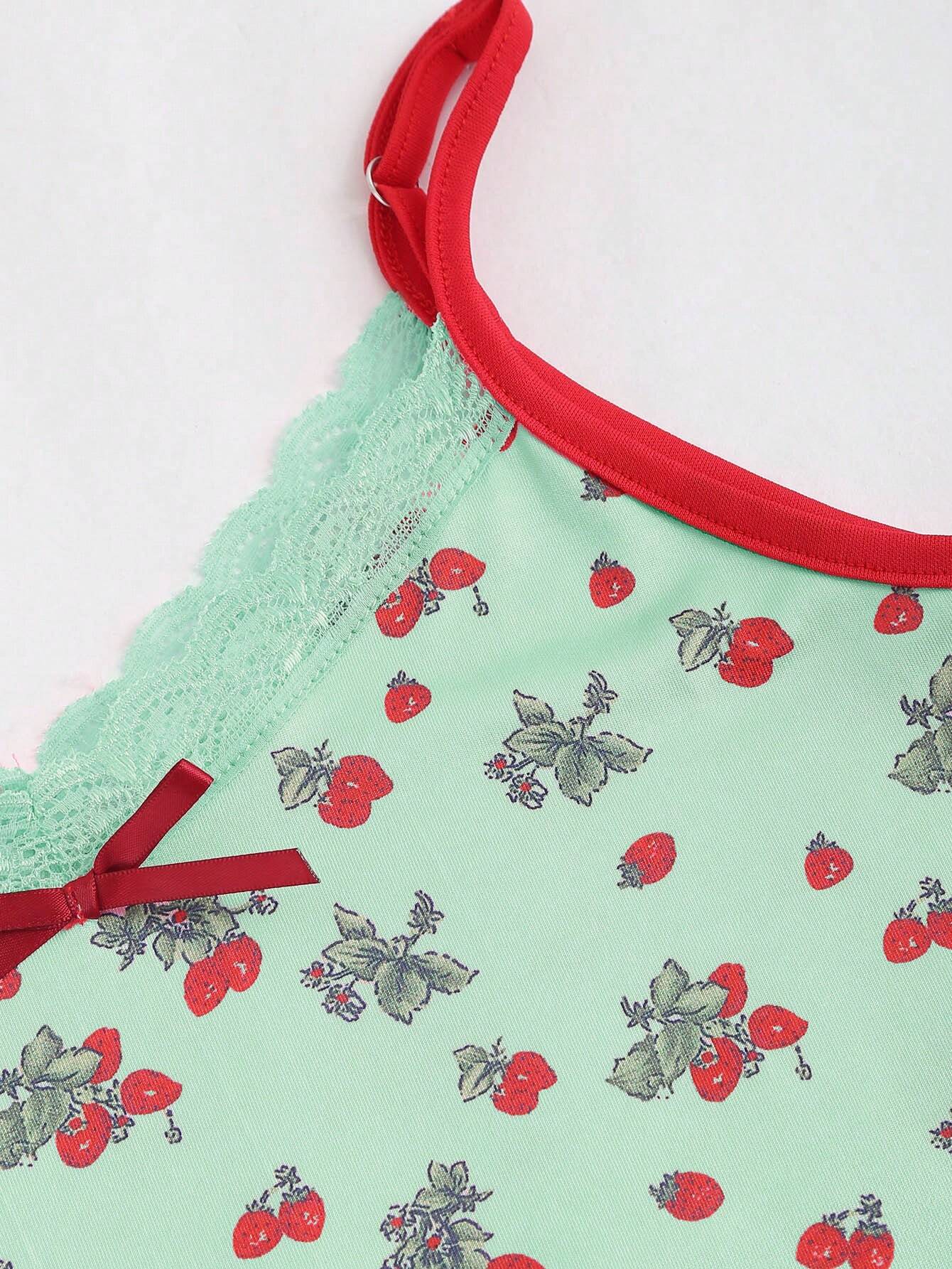 SHEIN MOD Floral Print Lace Splicing Strappy Sleeveless Dress For Summer - Image 4