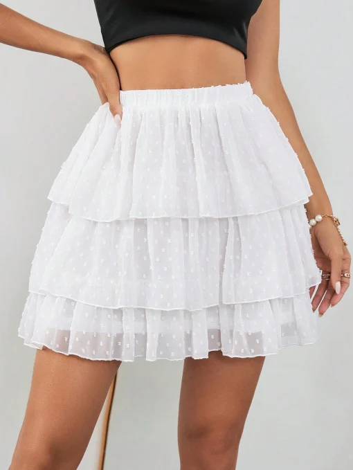SHEIN Privé Short Cake Style A-Line Skirt