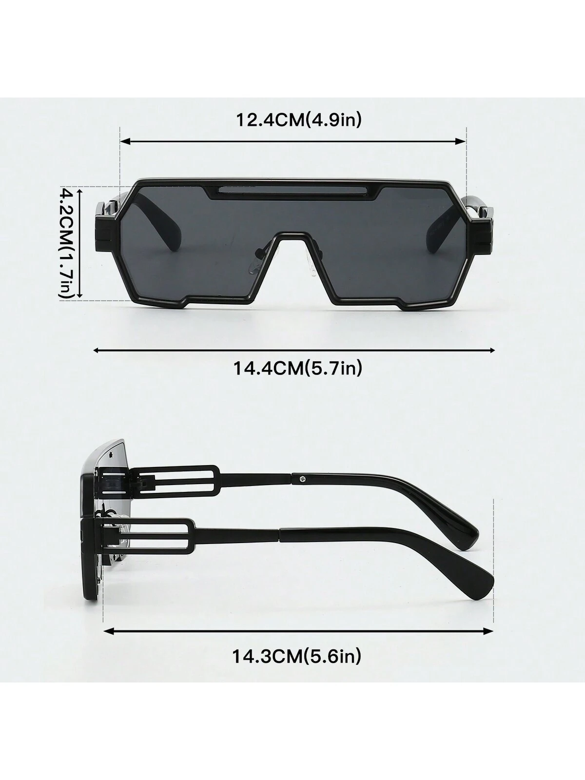 SHEIN 1pc Unisex Oversized Punk Pilot Fashion Eyewear Y2K Luxury - Image 3