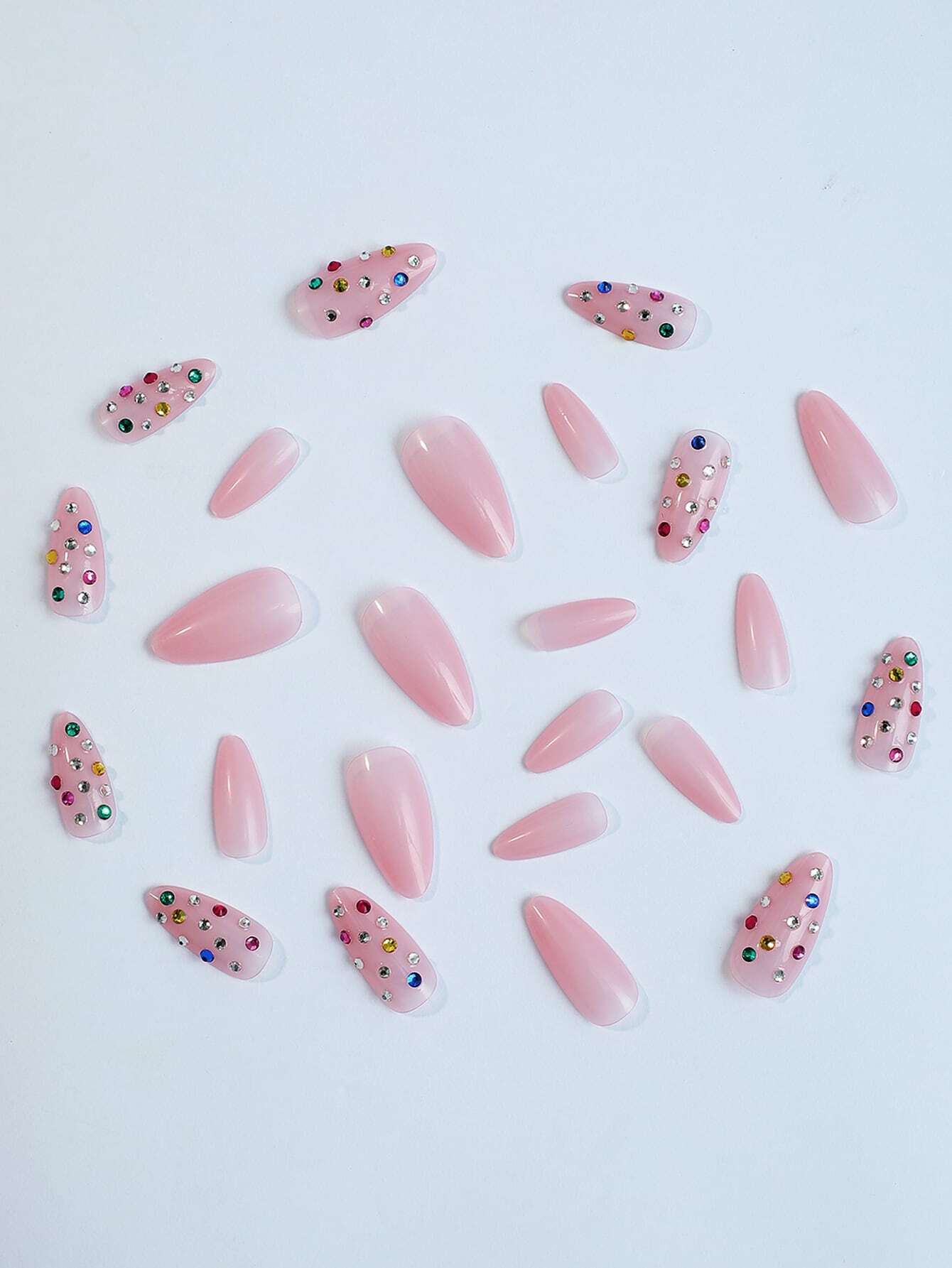 SHEIN 24pcs/Set Long Almond Shaped Press On Nails - Image 4