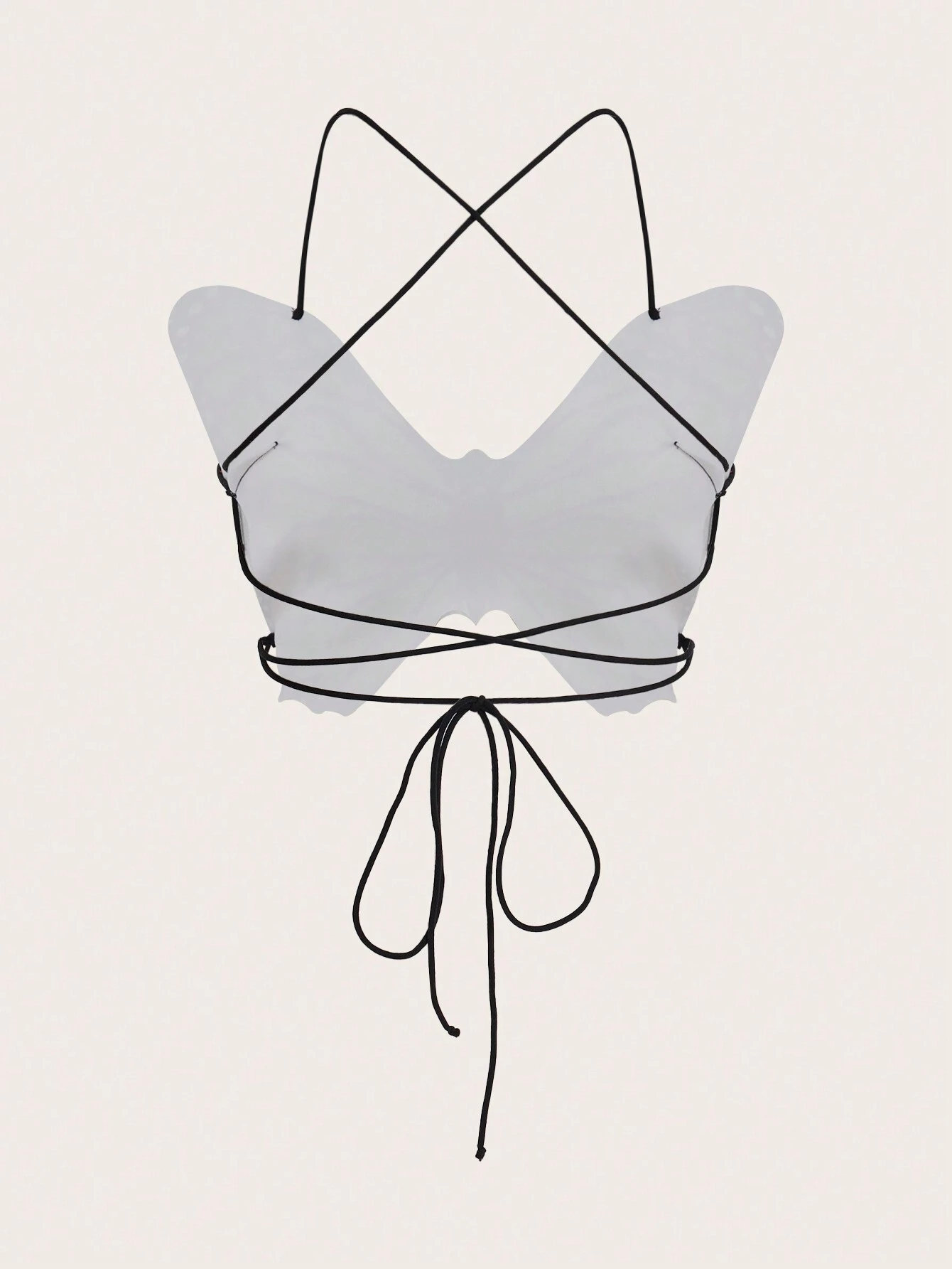 SHEIN ICON Women Sexy Floral Printed Batwing Sleeve Criss-Cross Tie Waist Camisole Top - Image 2