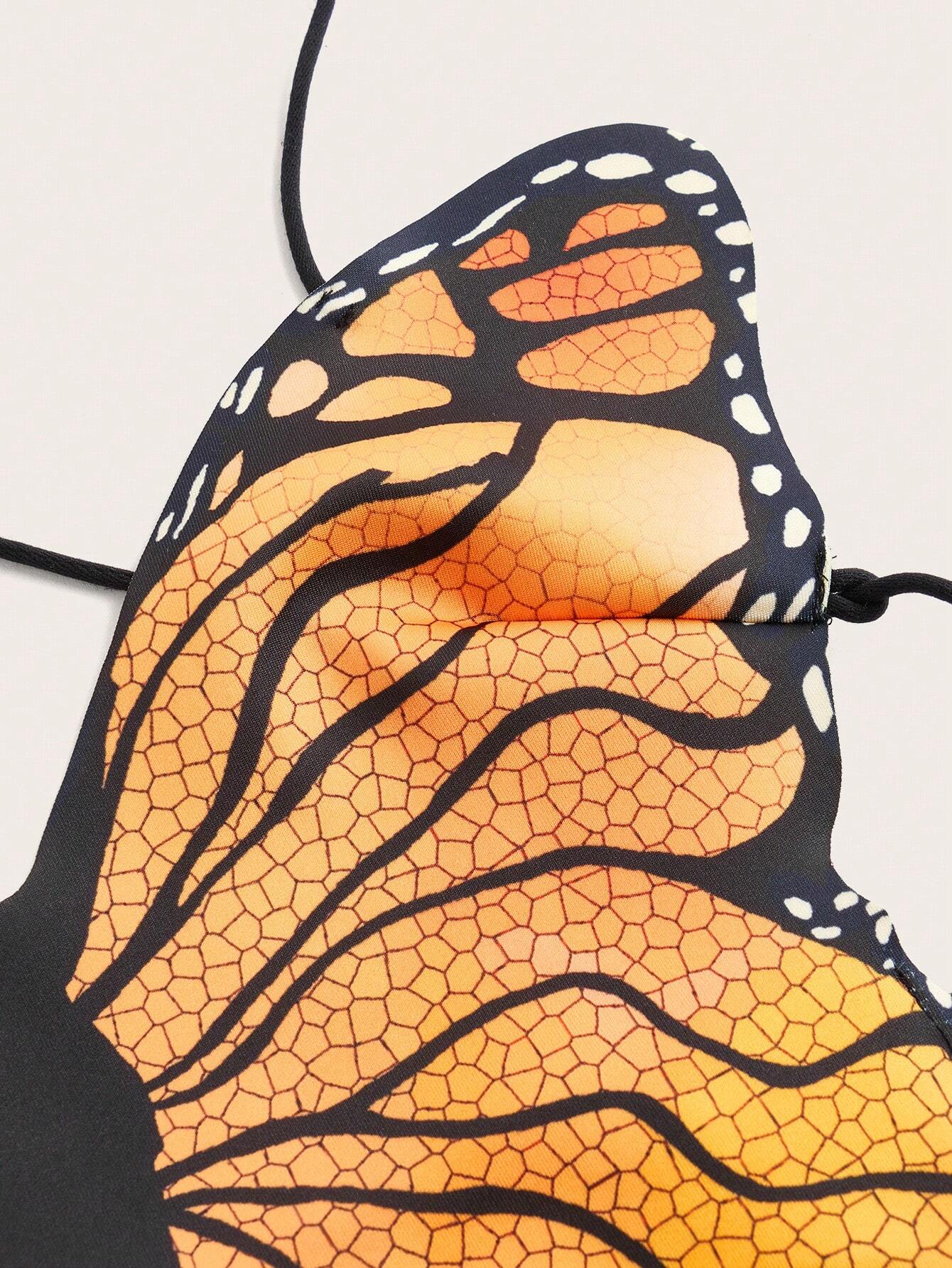 SHEIN ICON Women Sexy Floral Printed Batwing Sleeve Criss-Cross Tie Waist Camisole Top - Image 3