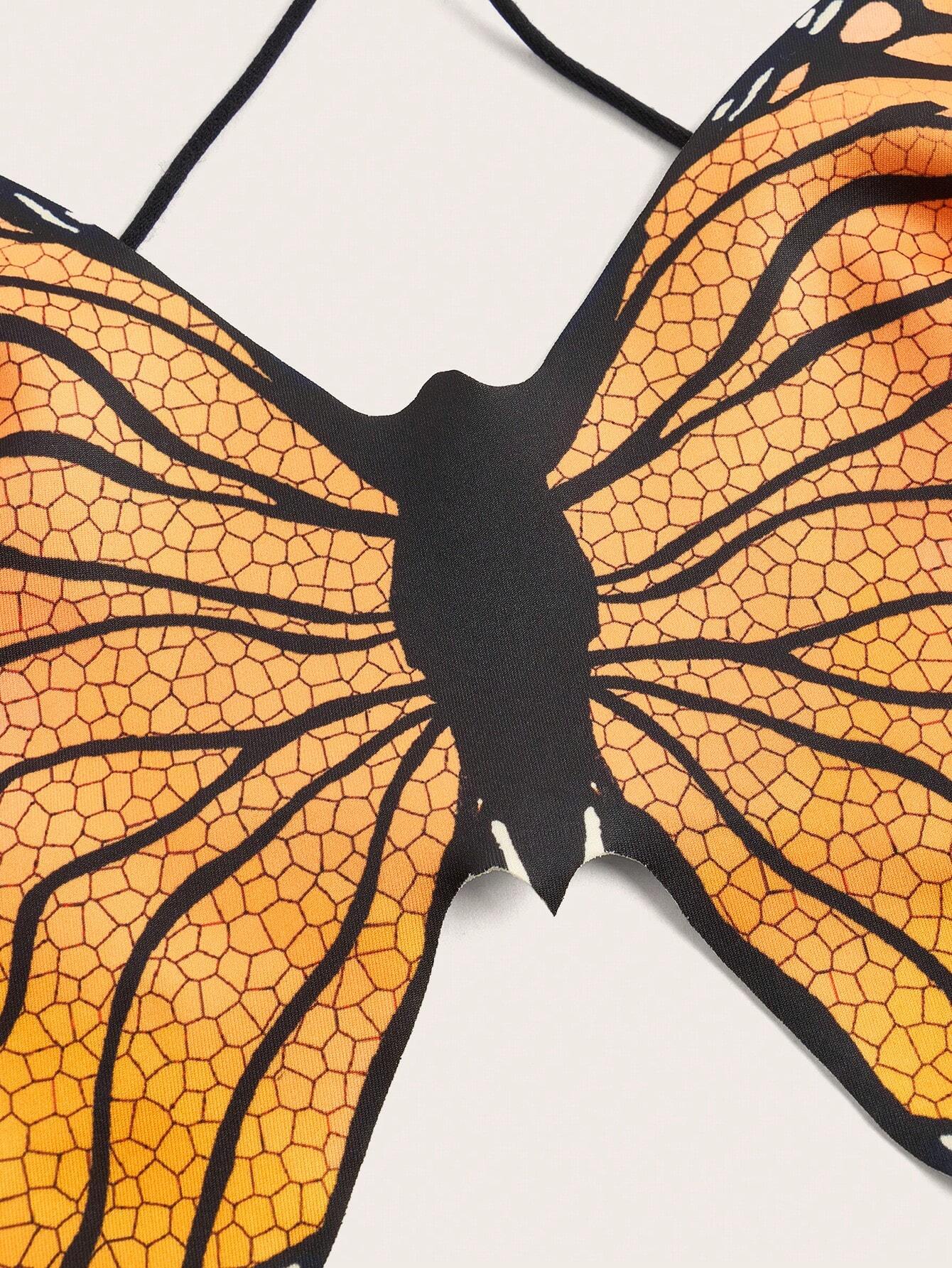 SHEIN ICON Women Sexy Floral Printed Batwing Sleeve Criss-Cross Tie Waist Camisole Top - Image 4