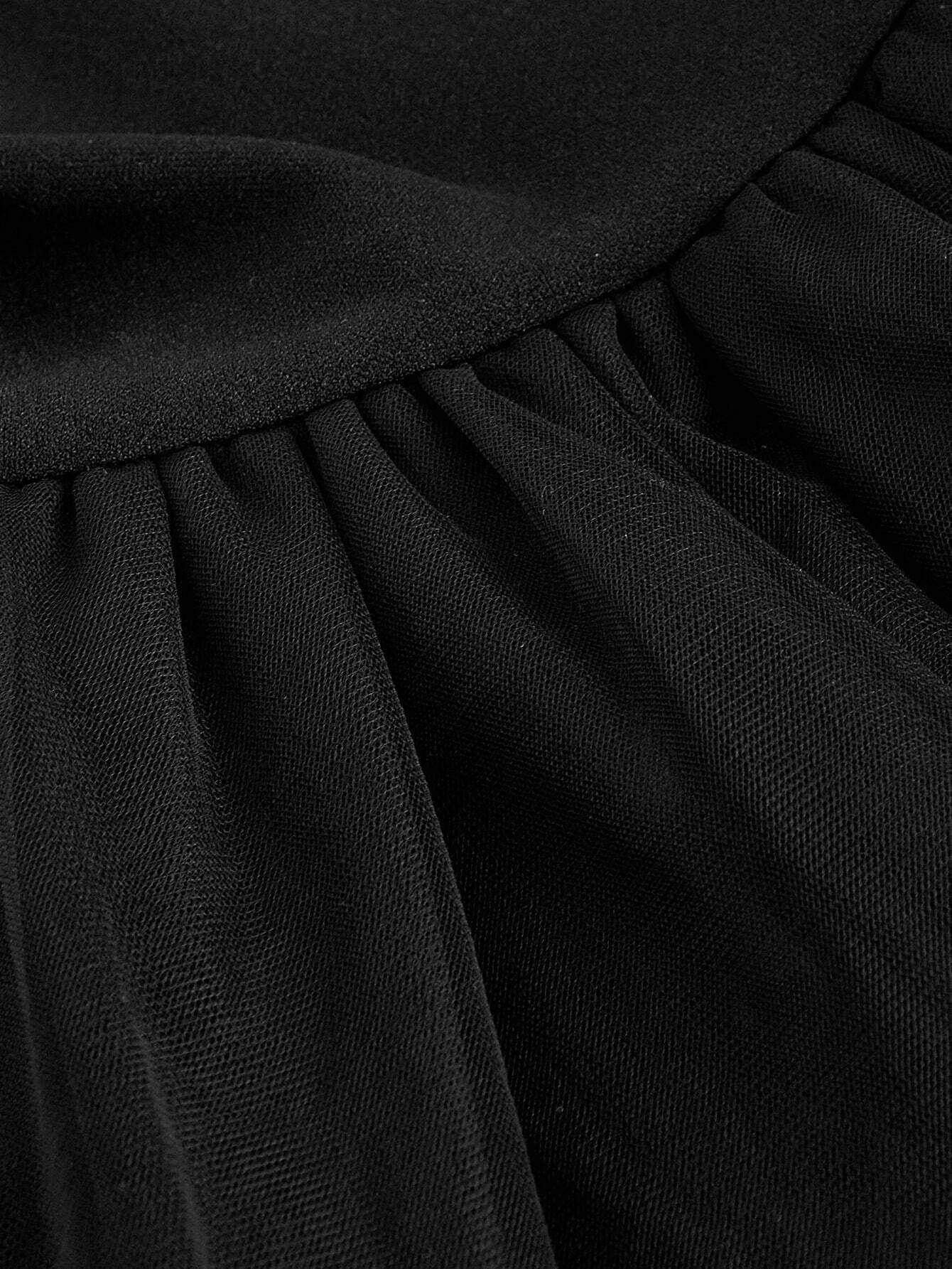 SHEIN MOD Black Strapless Dress With Fishbone Sticker And Bows - Image 4