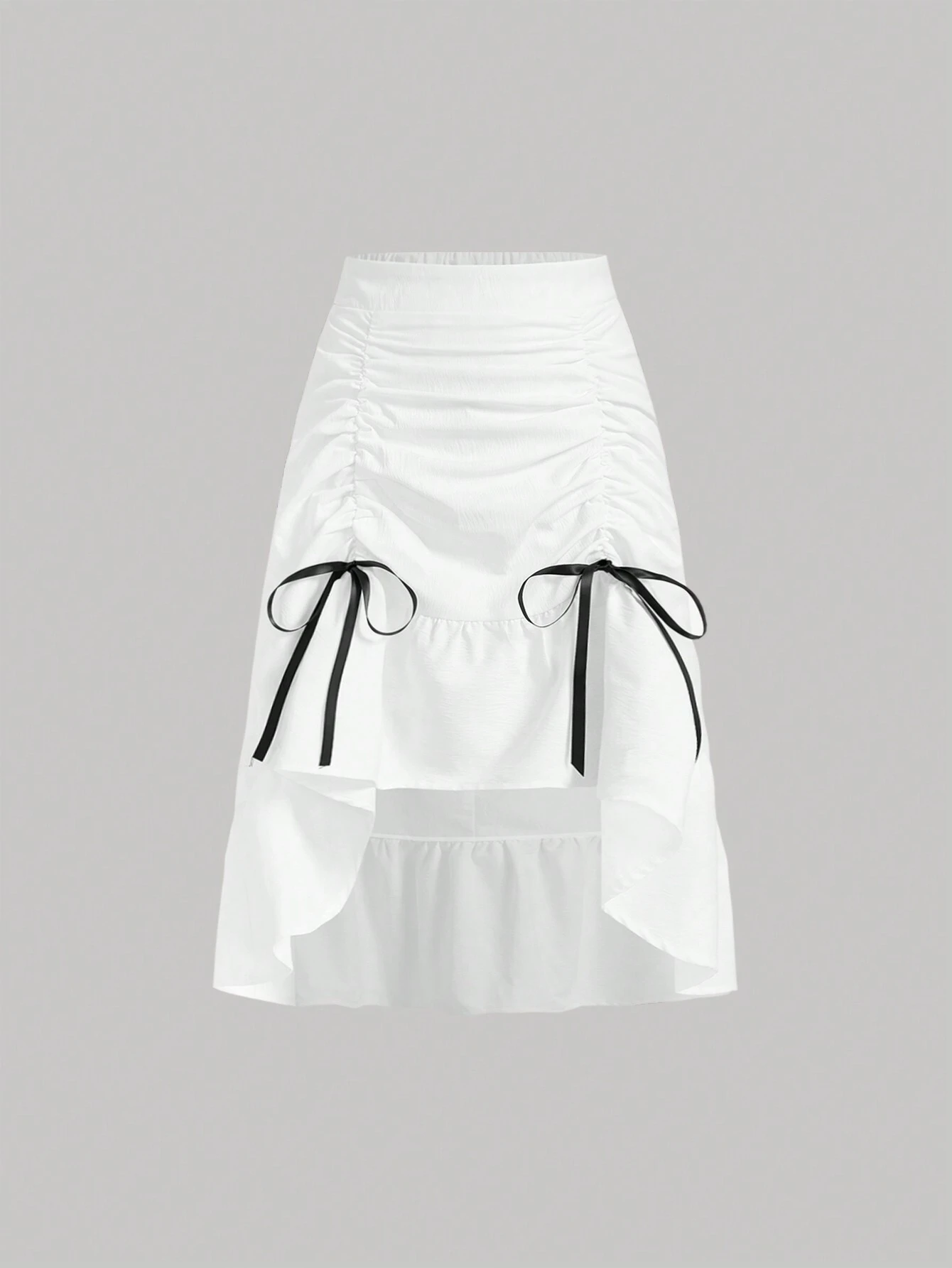 SHEIN MOD Bowknot Decorated Strapless Crop Top And Fashionable Pleated Skirt 2-Piece Set - Image 5