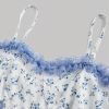 SHEIN MOD Summer Clothing Floral Print Lace Decorated Tank Top,Bustier Top