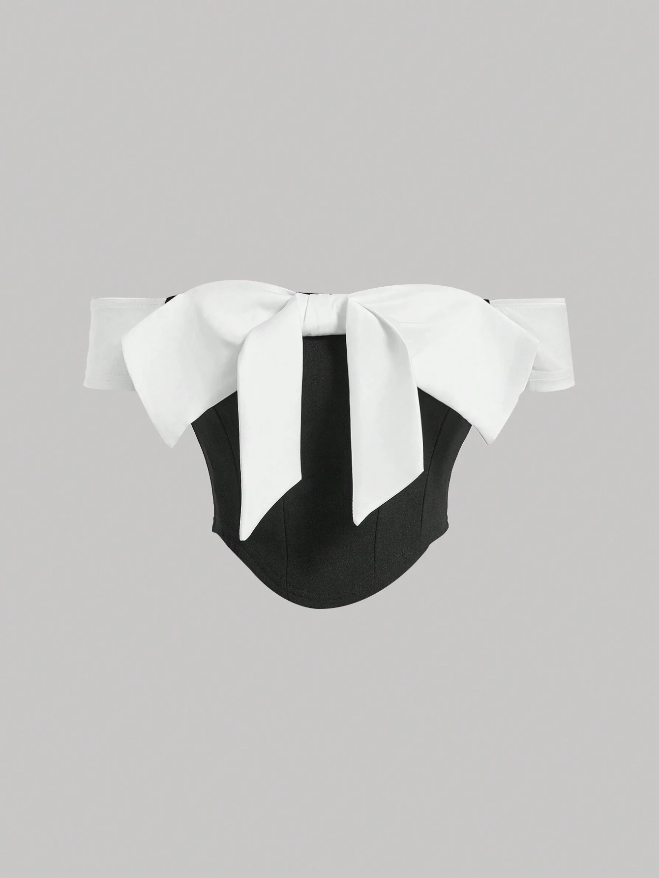 SHEIN MOD Women Elegant Top With Color Block And Bow Decoration