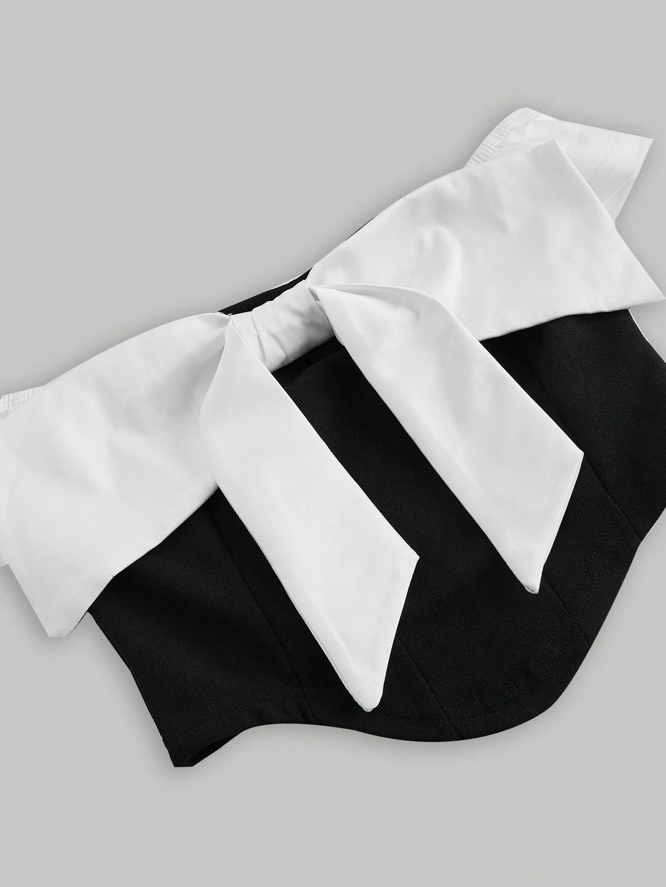 SHEIN MOD Women Elegant Top With Color Block And Bow Decoration - Image 3