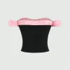 SHEIN MOD Women's Lace-Up Pleated Color Block Casual Top For Summer