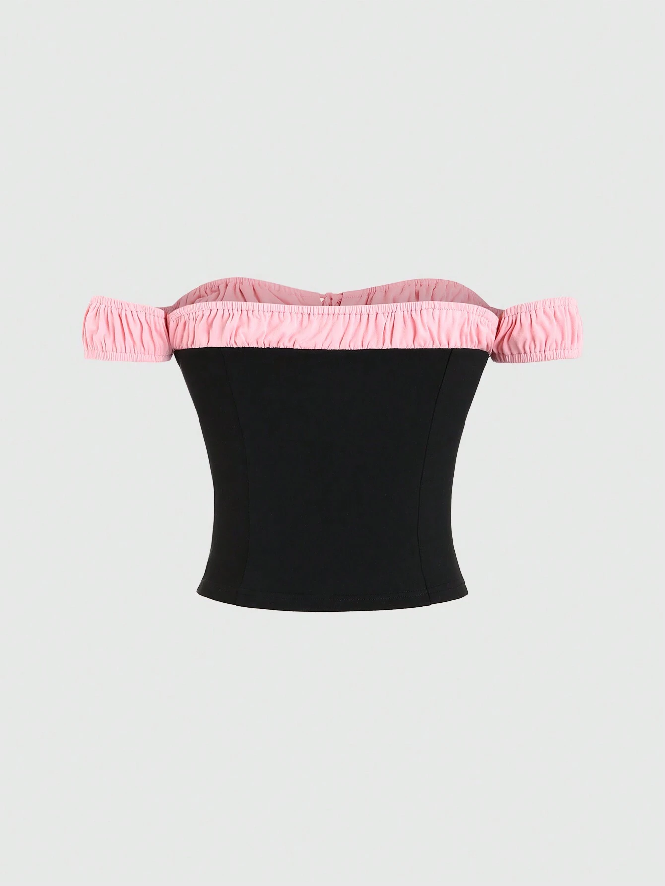 SHEIN MOD Women's Lace-Up Pleated Color Block Casual Top For Summer